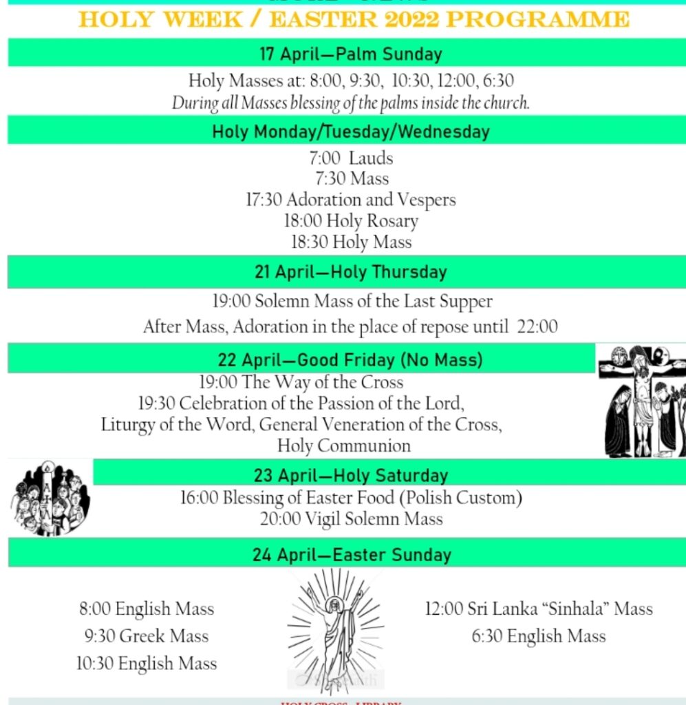 Holy Week & Easter Programme – Holy Cross Nicosia